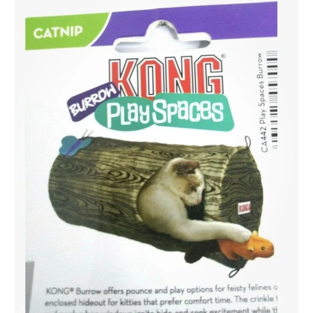 KONG Play Spaces Burrow Crinkle Tunnel Cat Nip Pounce & Play Cat Kitten Toy NWOT